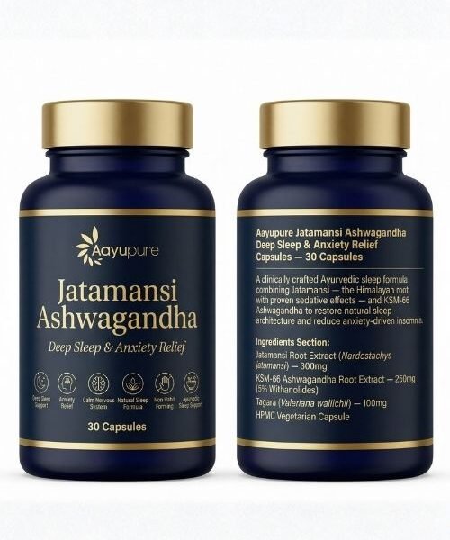 Aayupure Jatamansi Ashwagandha Deep Sleep & Anxiety Relief Capsules — 30 Capsules