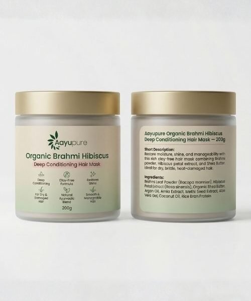 Aayupure Organic Brahmi Hibiscus Deep Conditioning Hair Mask — 200g