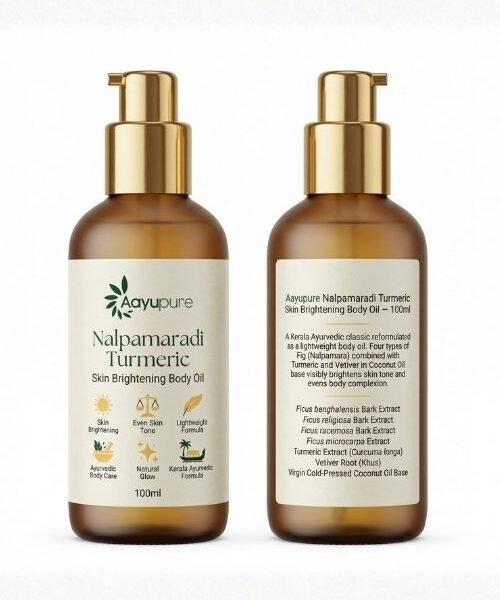 Aayupure Nalpamaradi Turmeric Skin Brightening Body Oil — 100ml